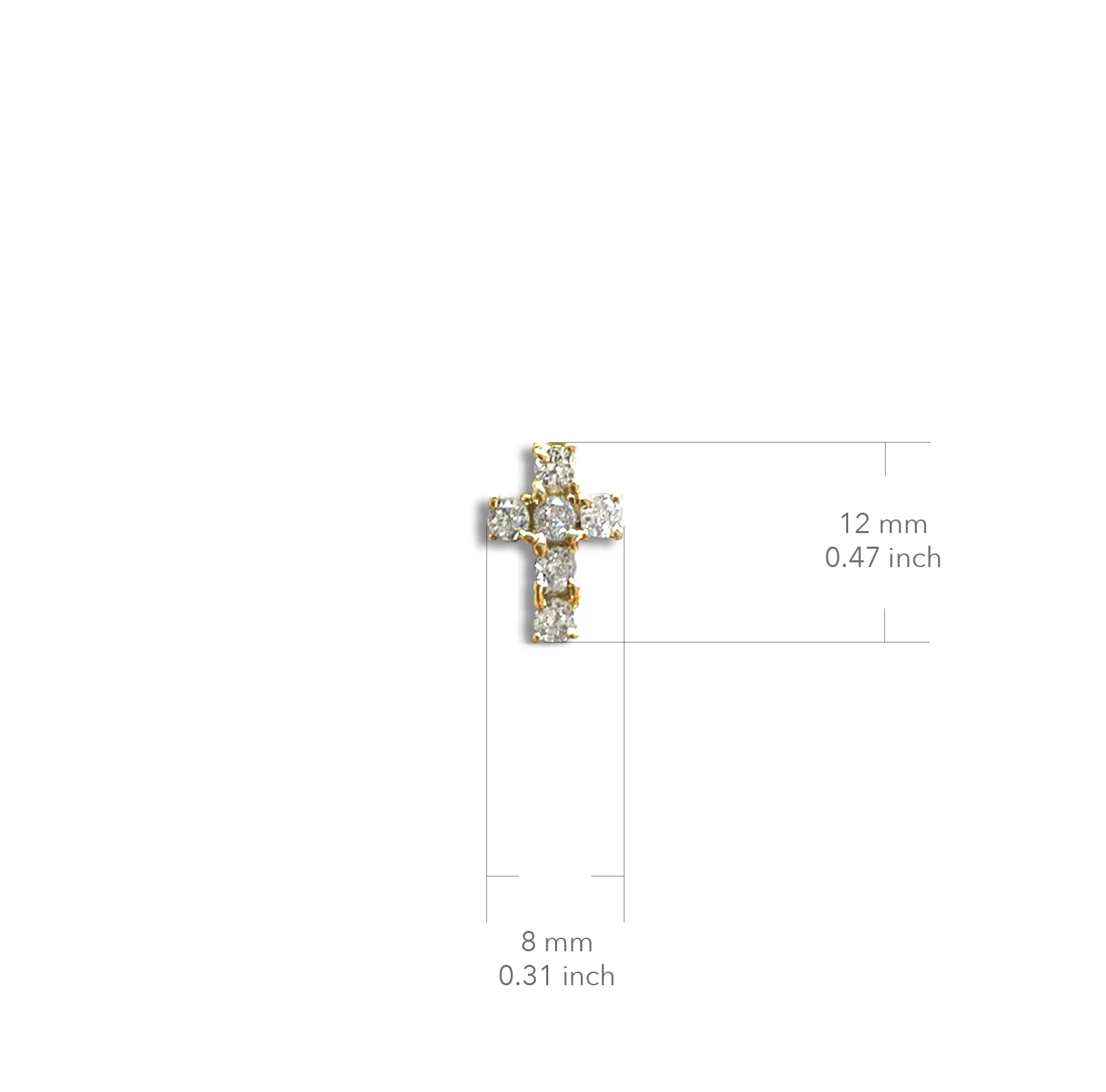 Mini Crystal Cross Necklace - Gold Plated