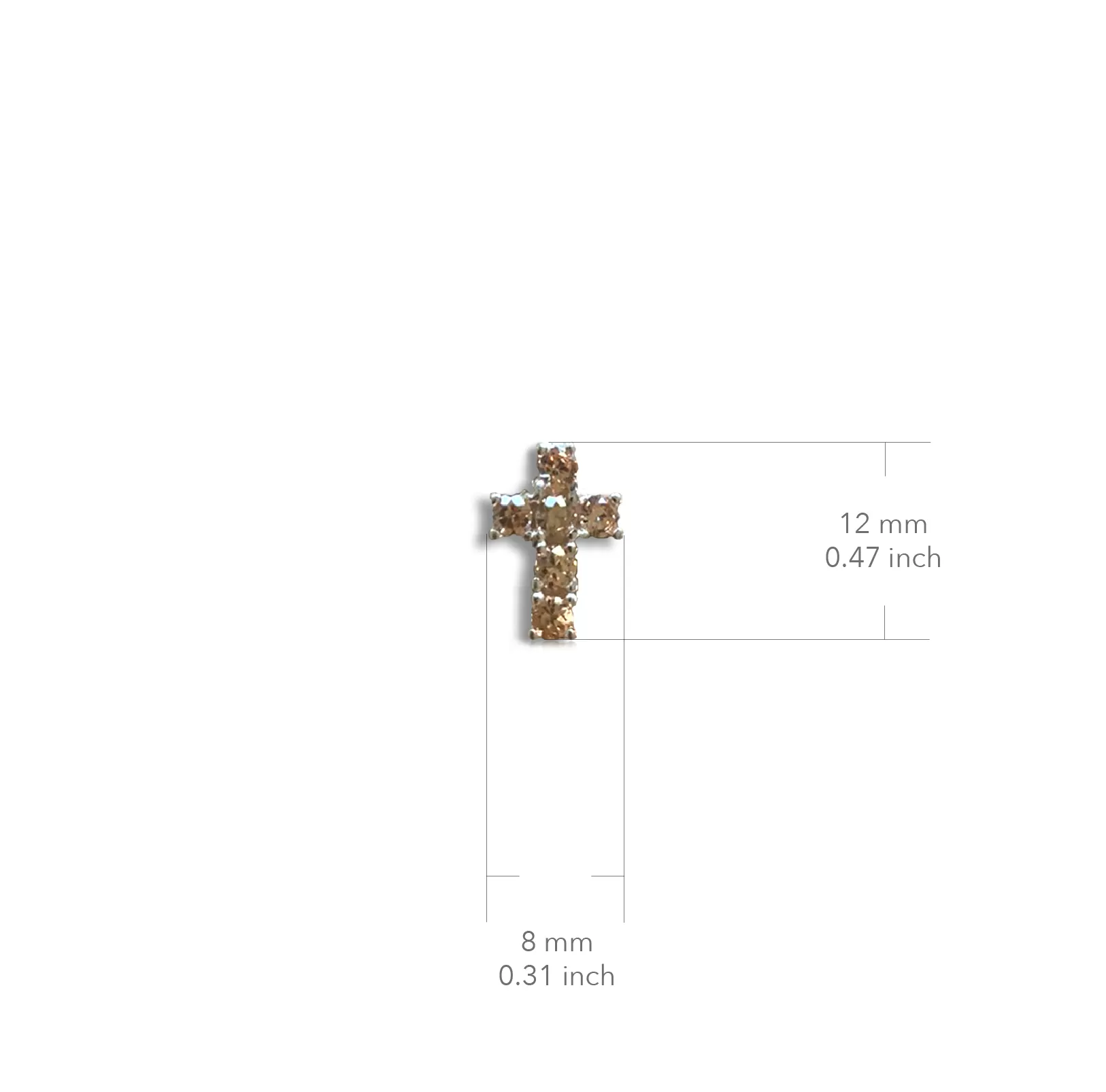 Mini Crystal Cross Necklace - Silver