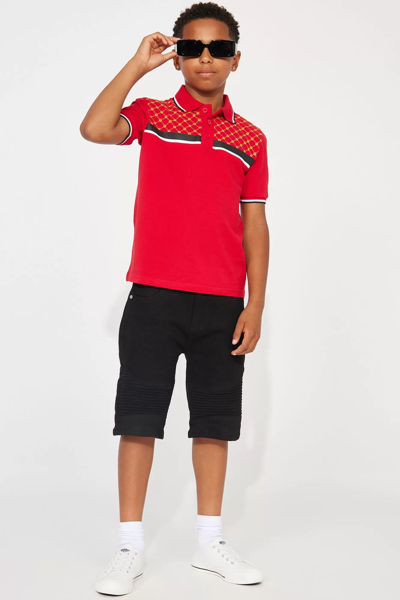 Mini Lionel Pique Polo - Red