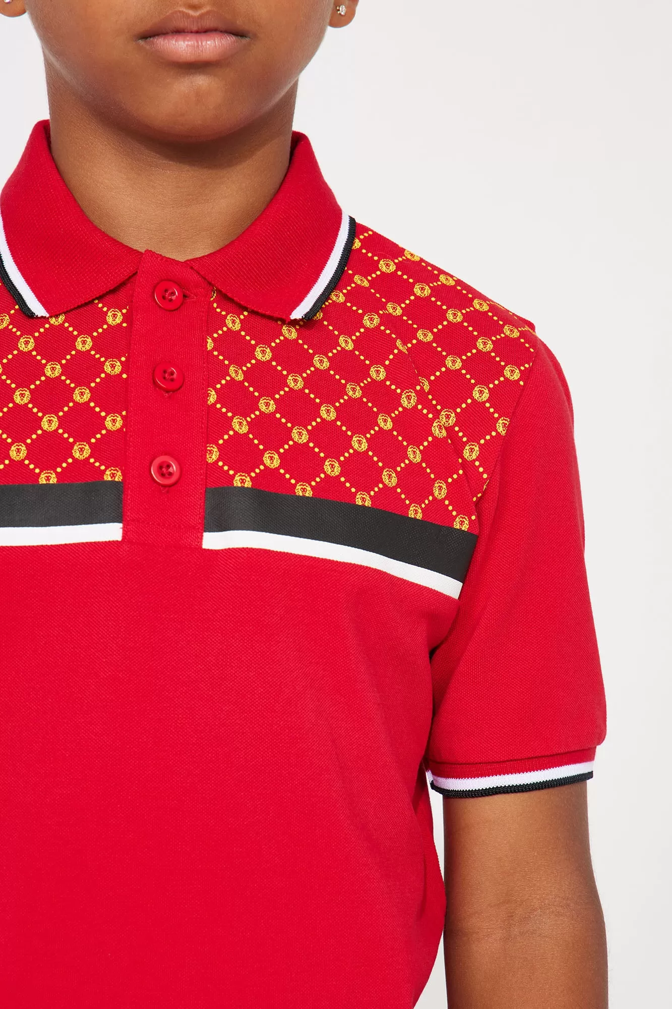 Mini Lionel Pique Polo - Red