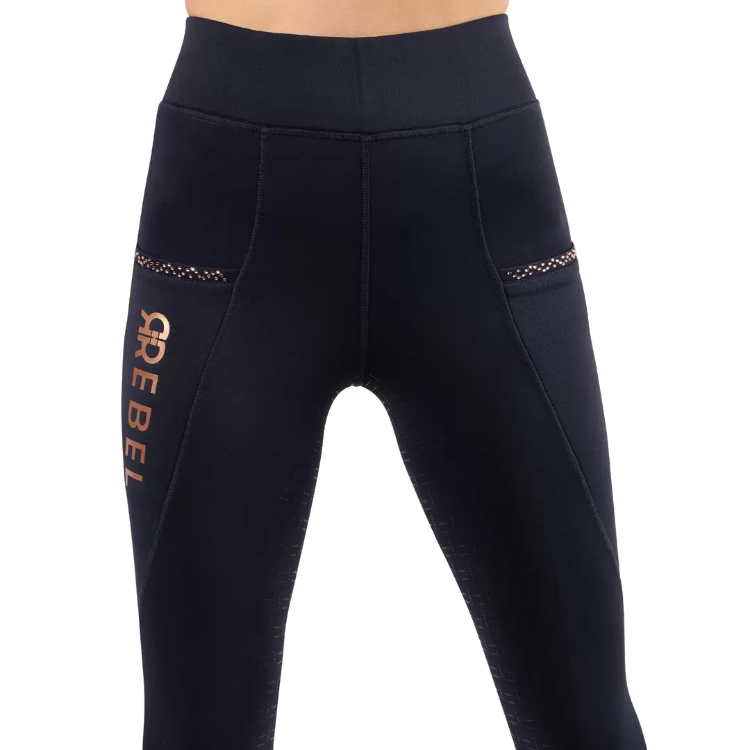 Montar Rebel Rose Gold Detail Full Grip Riding Tights