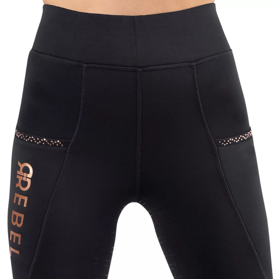 Montar Rebel Rose Gold Detail Full Grip Riding Tights