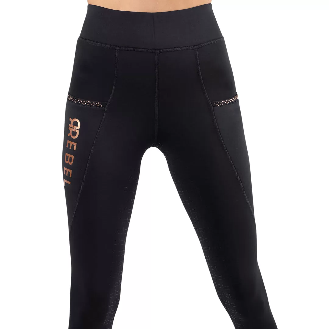 Montar Rebel Rose Gold Detail Full Grip Riding Tights