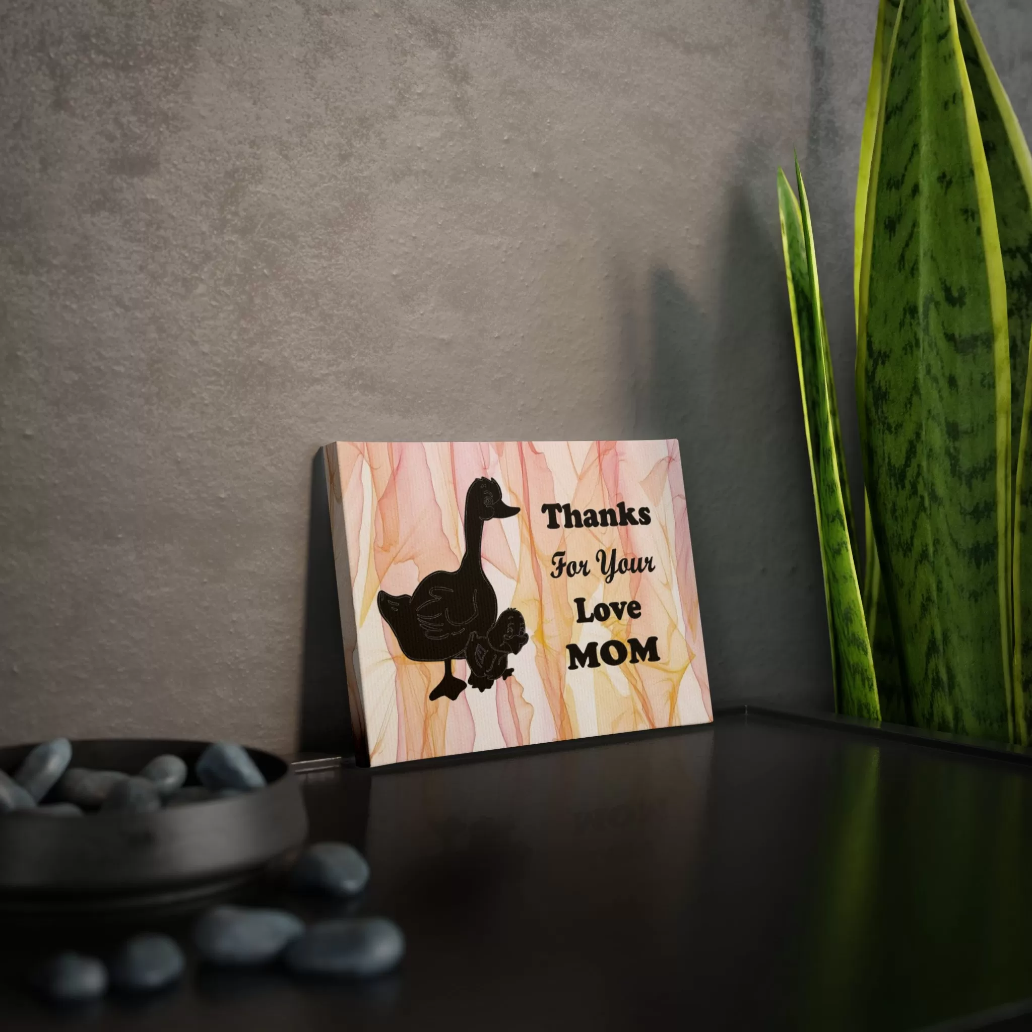 Mother's Day Gift, Duck Canvas Photo Tile - Thanks For Your Love Mom,