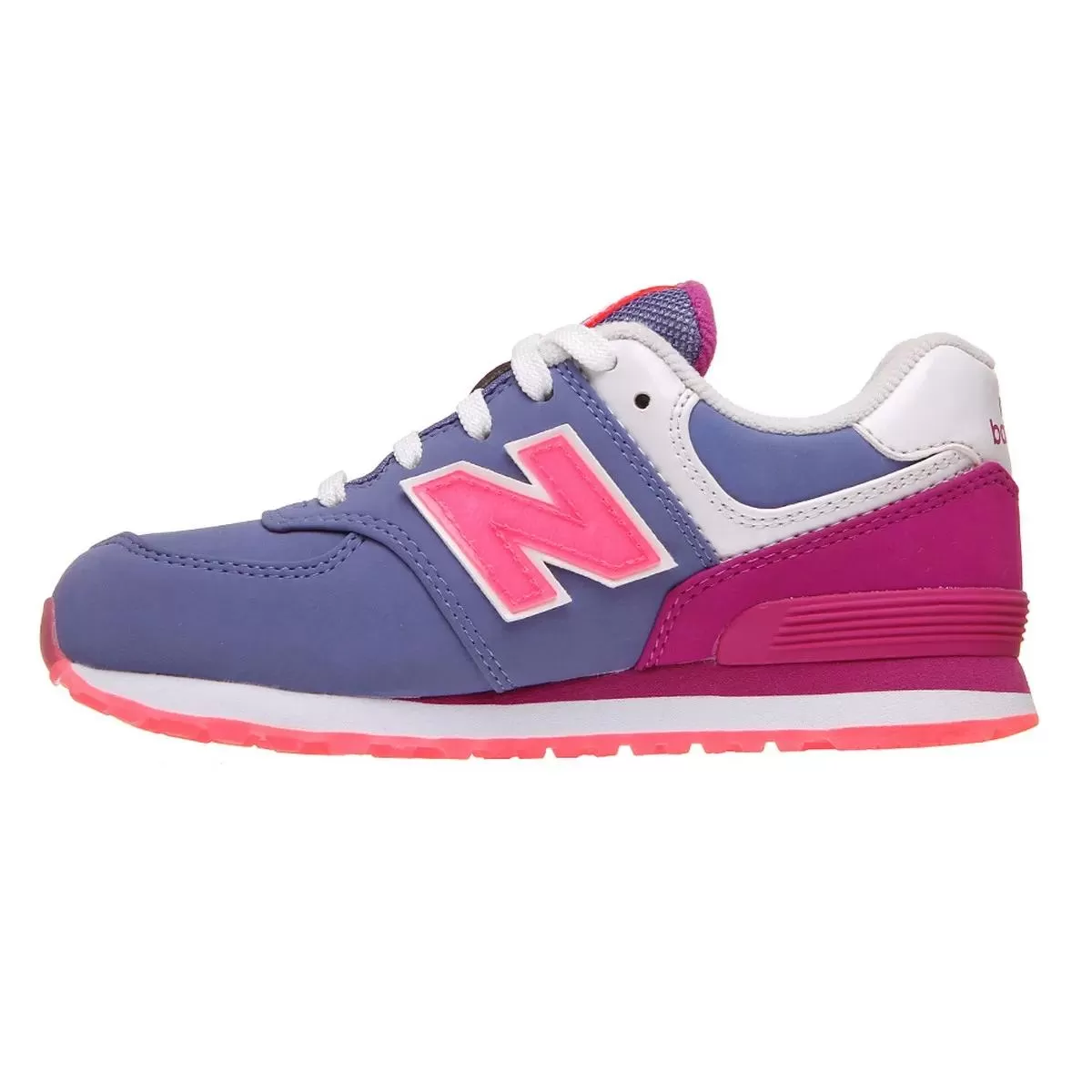 New Balance girl's sneakers shoe KL574DYG blue gray fuchsia