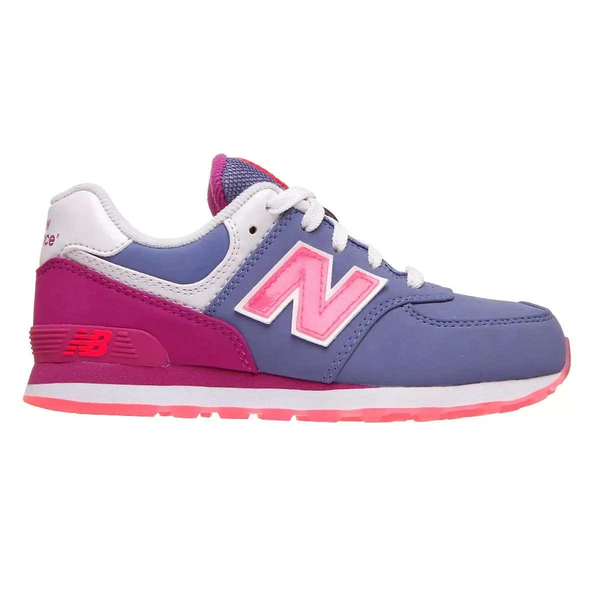 New Balance girl's sneakers shoe KL574DYG blue gray fuchsia