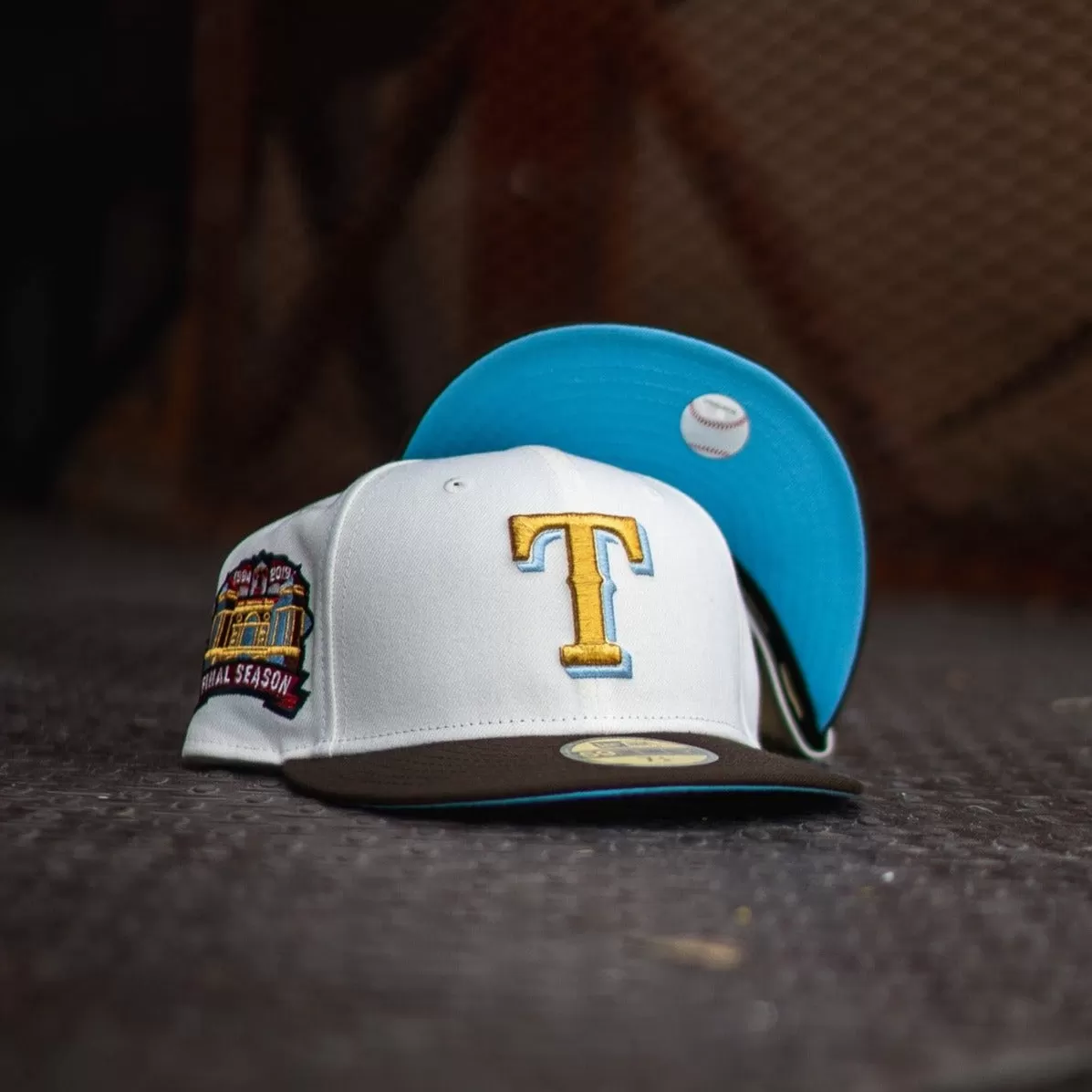 New Era Texas Rangers Final Season Sky UV (Off White/Mocha)