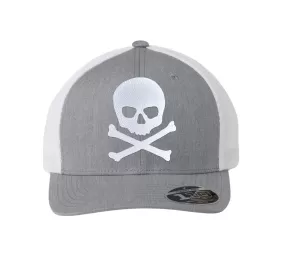 NEW! The RMG Grey Skull & Bones Flexfit Snapback 110 Baseball Hat