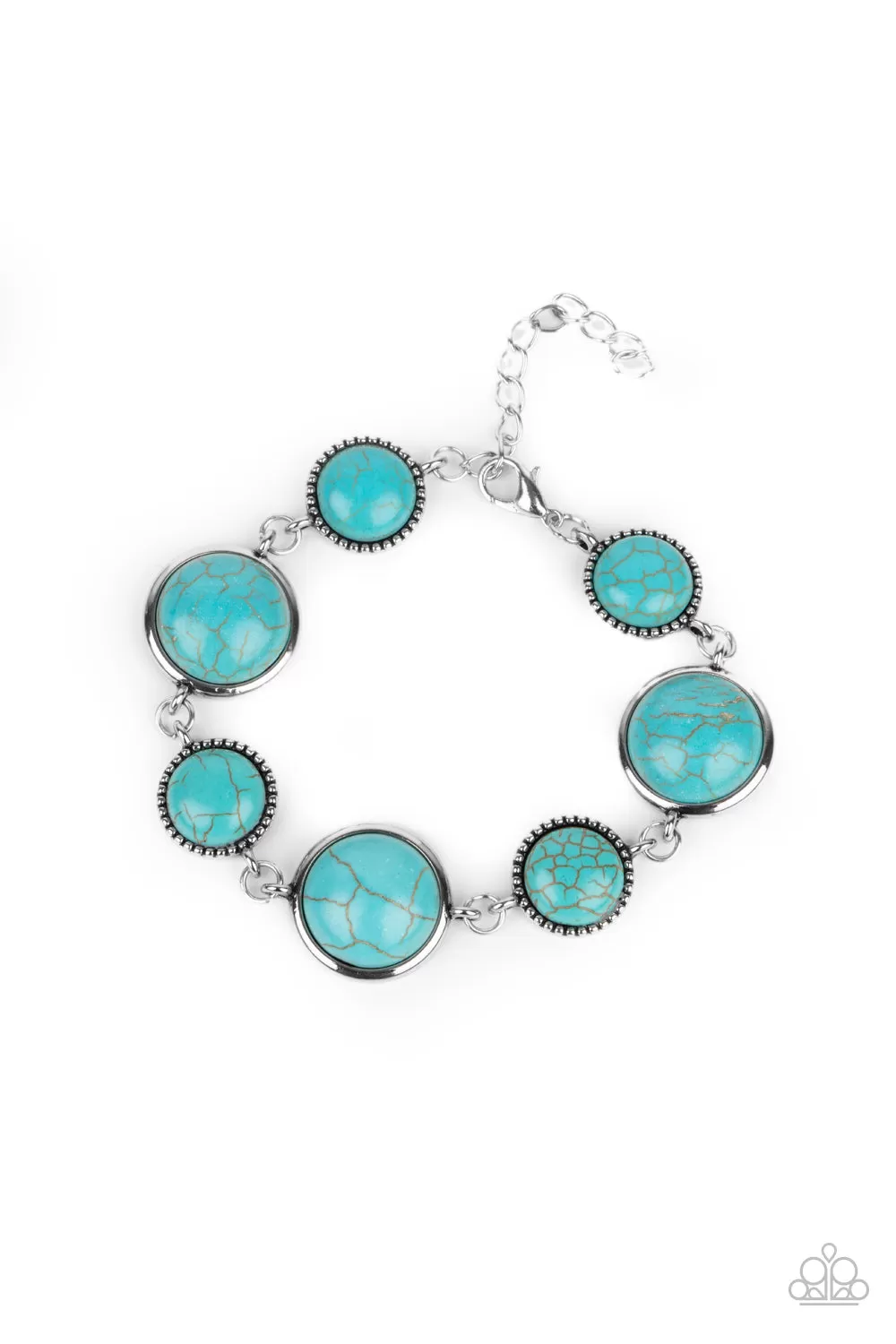 Paparazzi Bracelet ~ Turn Up The Terra - Blue Stone Bracelet