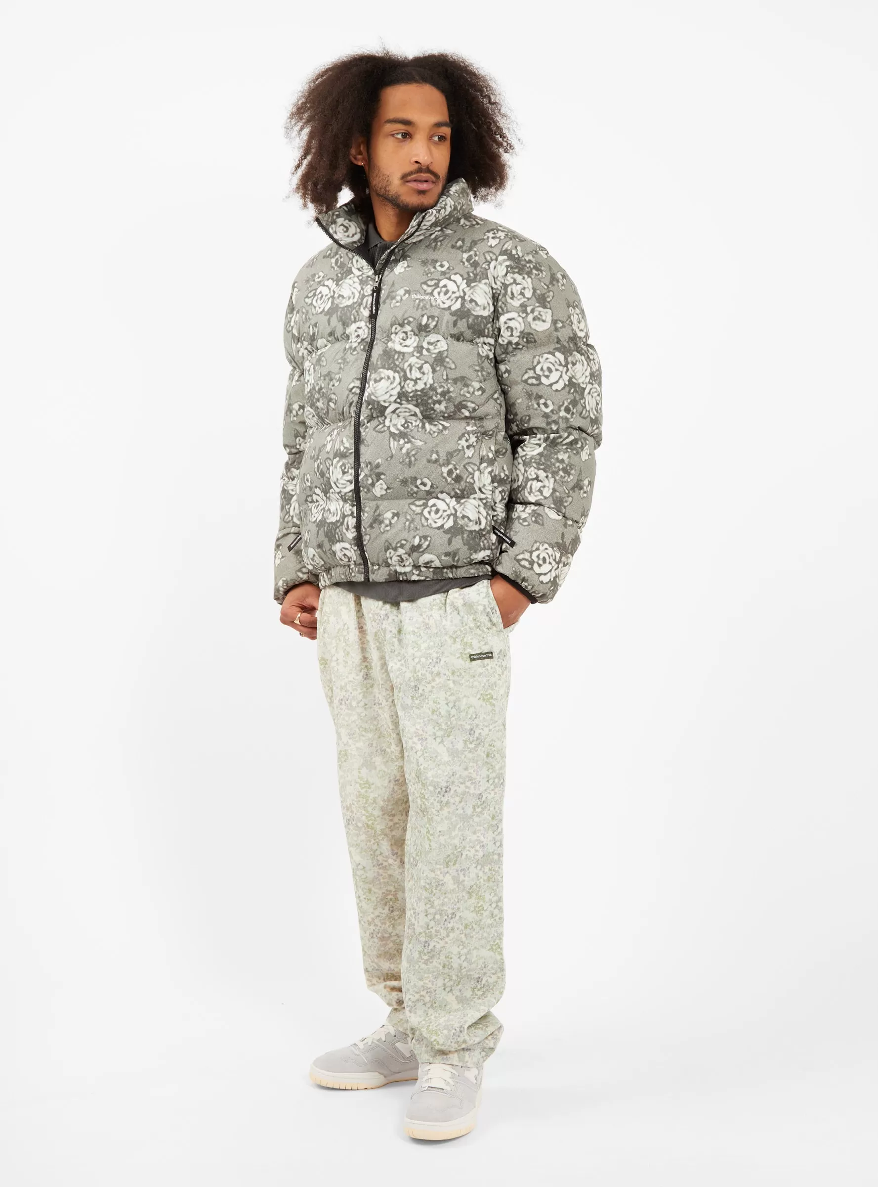 PERTEX T Down Jacket Grey Floral