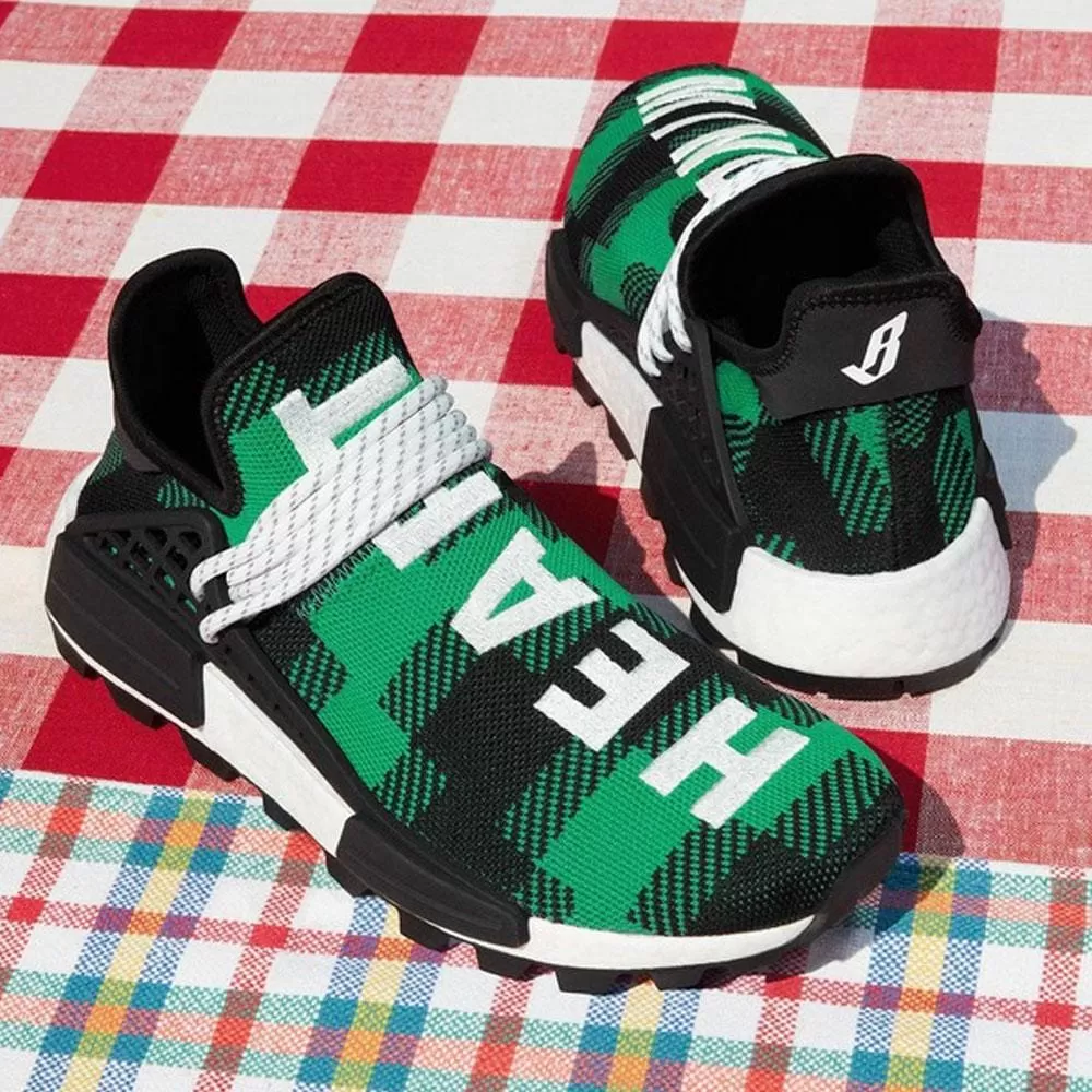 Pharrell x Billionaire Boys Club x NMD Human Race Trail 'Green Plaid'