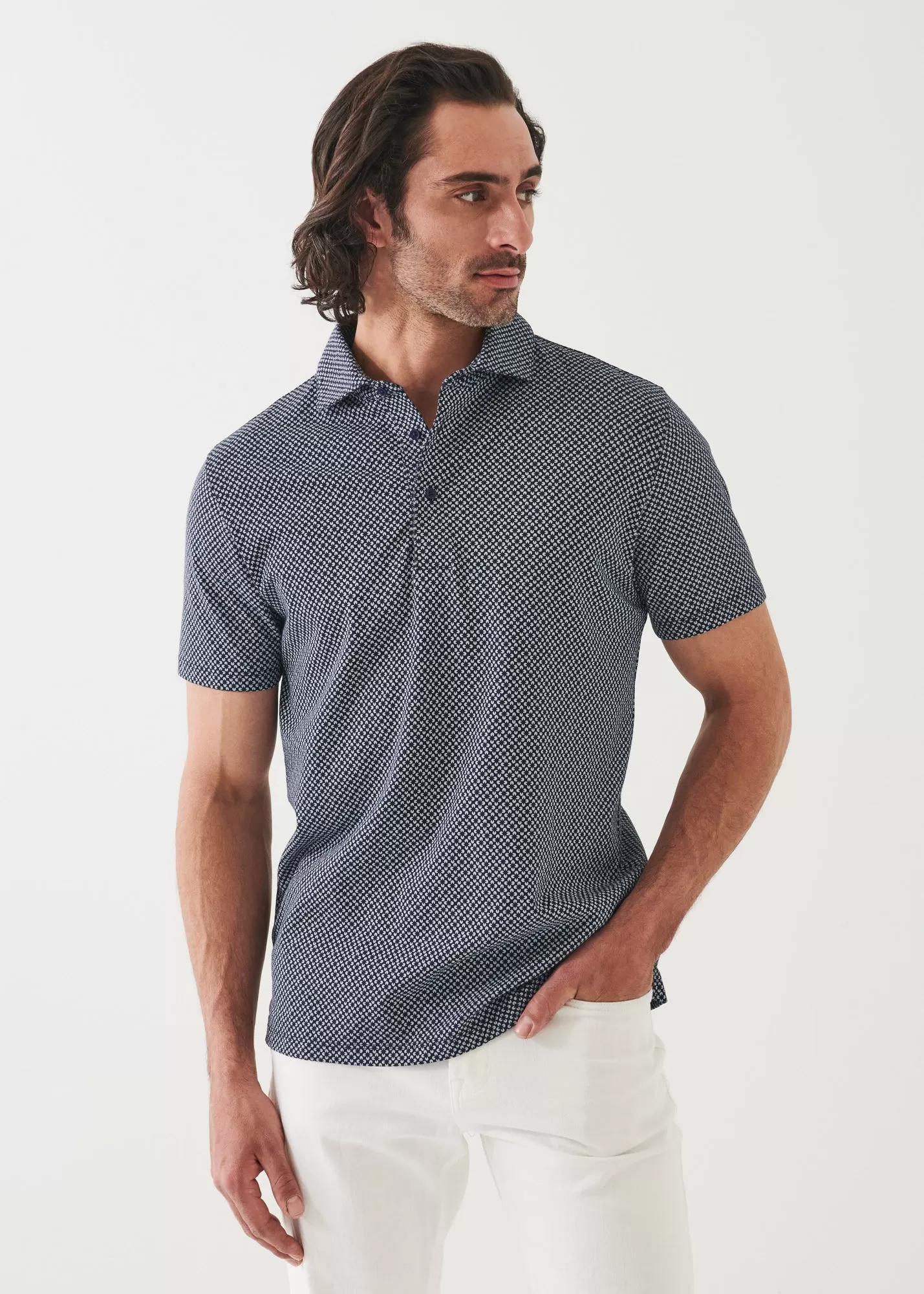 PIMA COTTON STRETCH PRINTED POLO