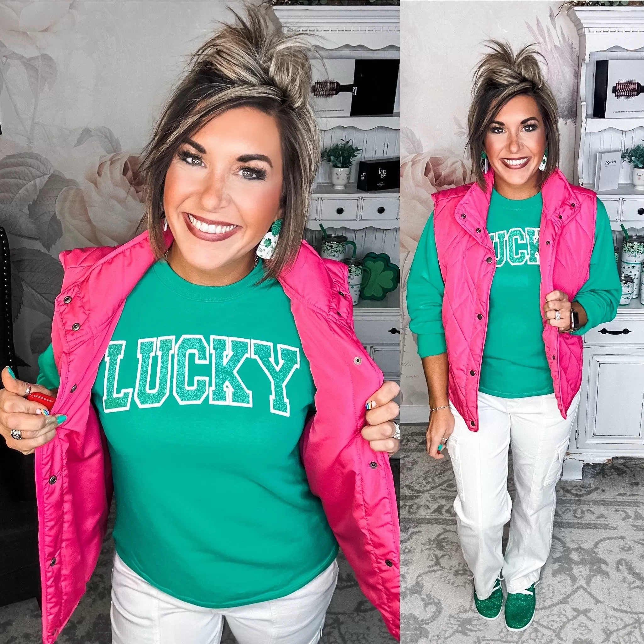 Pot o'Lucky Glitter Puff Sweatshirt