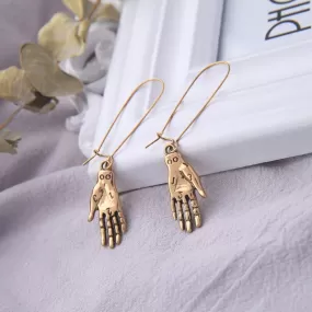 Punk Style Golden Hands Ear Hook Style Drop Earrings