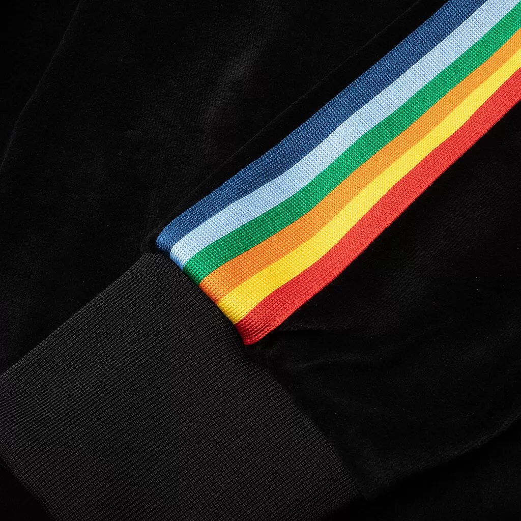 Rainbow Chenille Track Jacket - Black/White