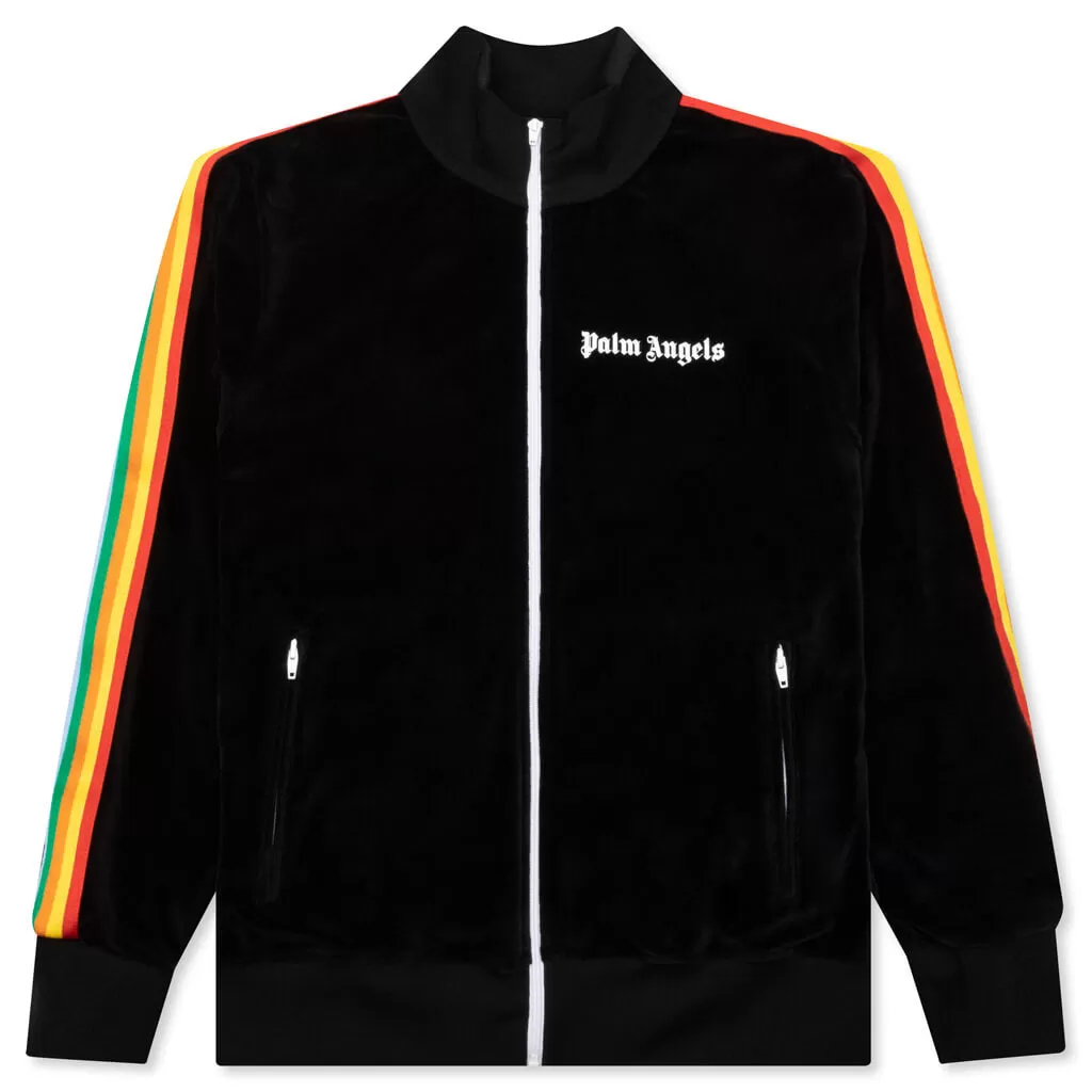 Rainbow Chenille Track Jacket - Black/White