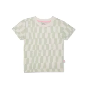 Recycled Cotton Checkered Kid T-shirt