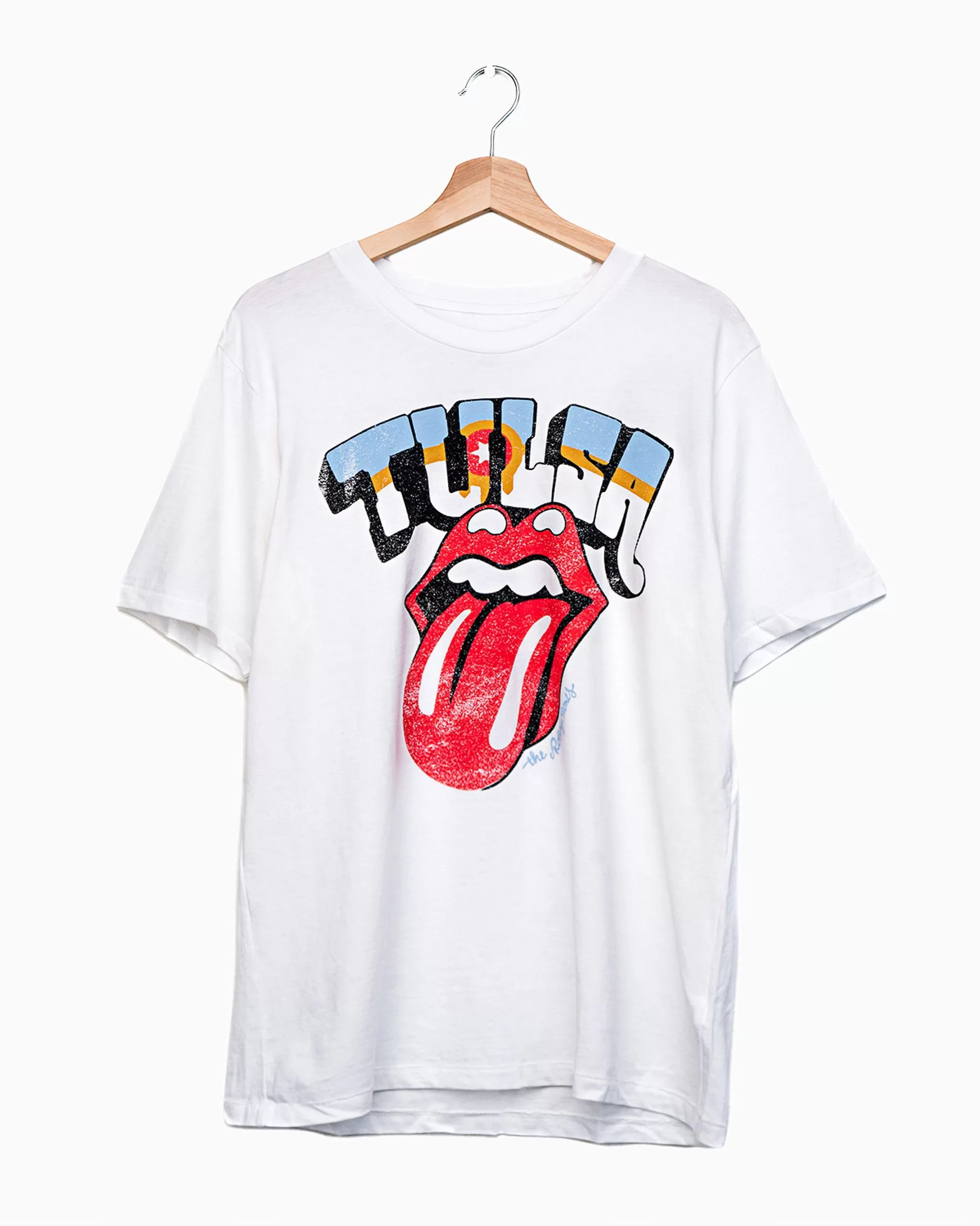 Rolling Stones Tulsa Flag Rocker White Tee