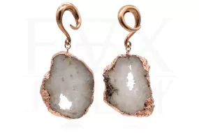 Rose Gold Crystal Ear Weights