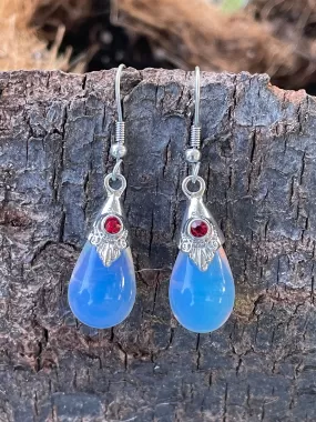 Sea Opal Teardrop Earrings