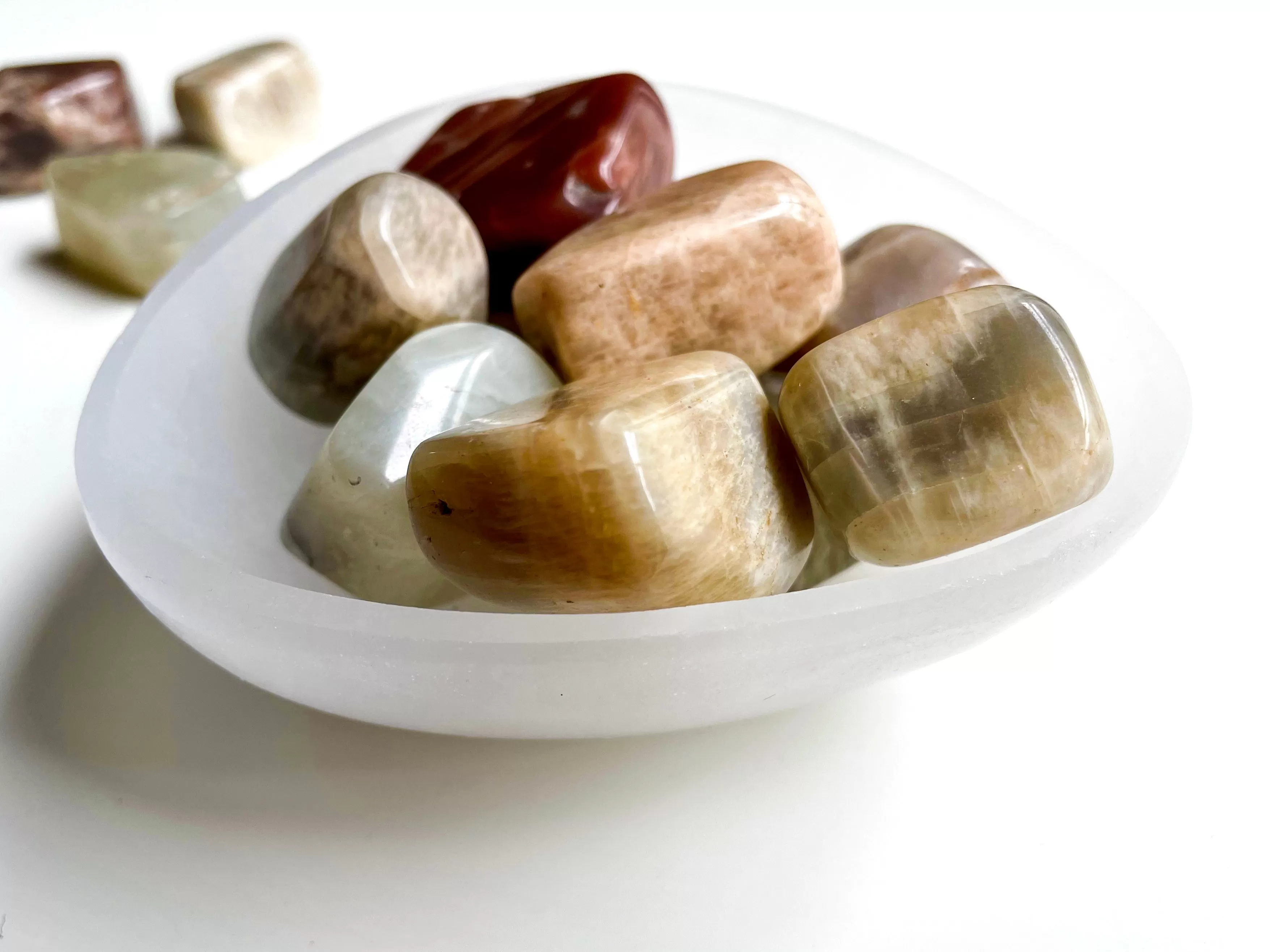 Selenite Triangle Bowl