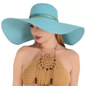 Sequin Band Pointed Straw Sun Hat