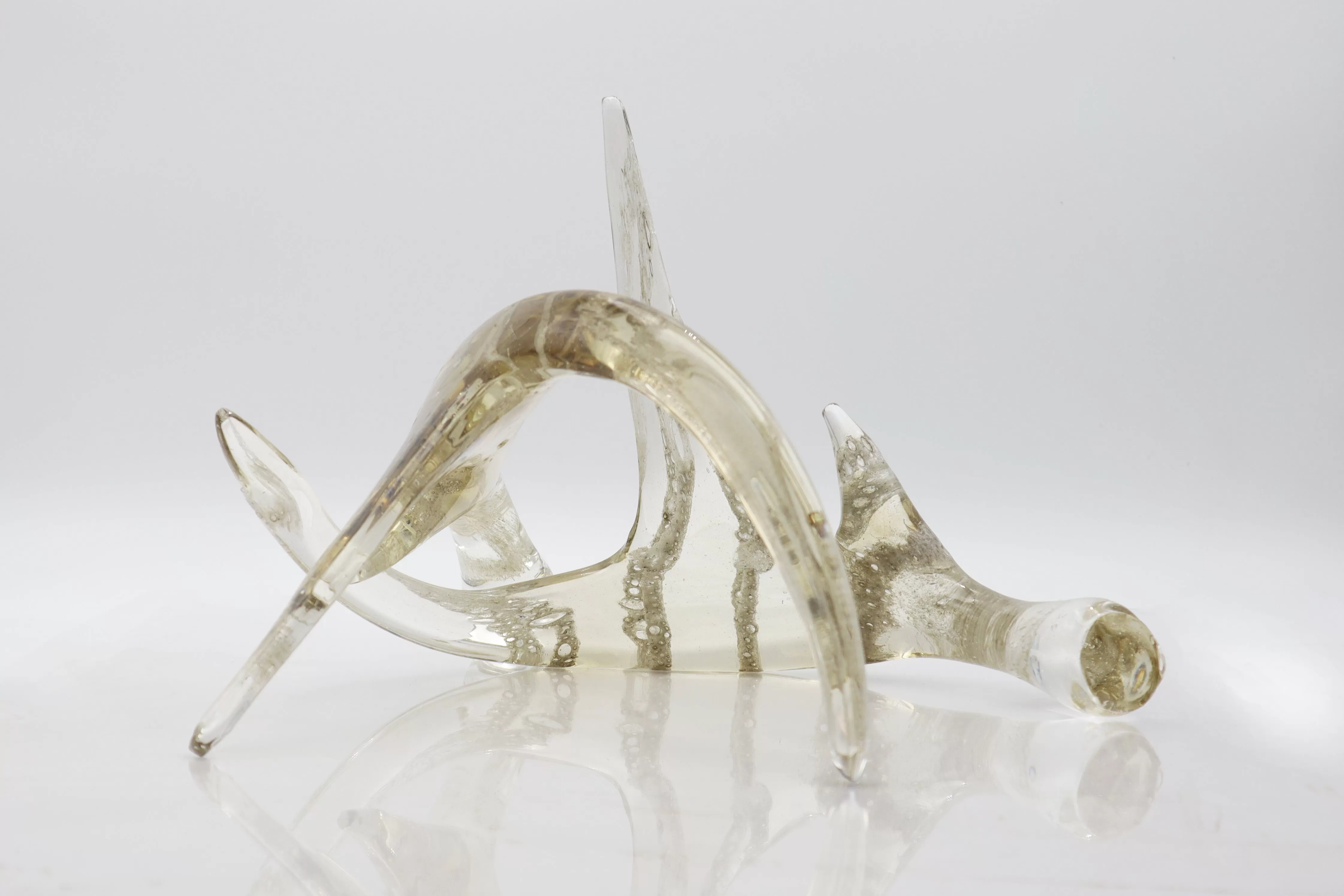 Set of Glass Deer Antlers with Cremation Ash