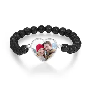 Stainless Steel Custom Photo Beaded Chain Bracelet