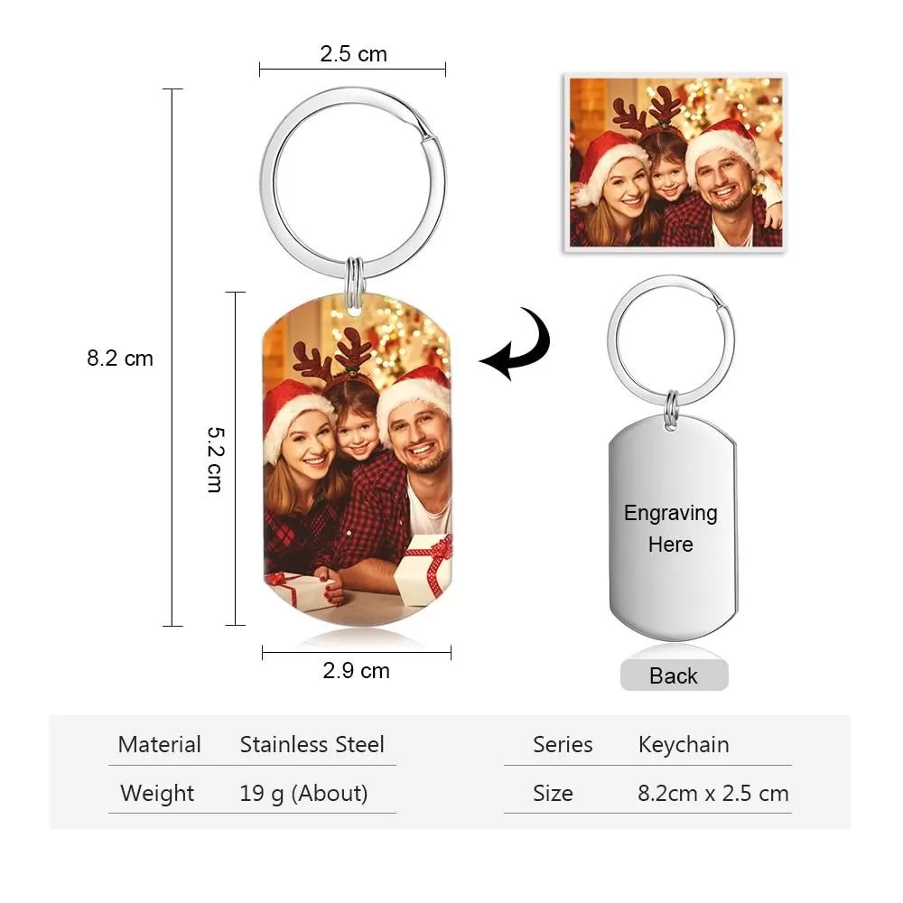 Stainless Steel Personalized Photo Keychain