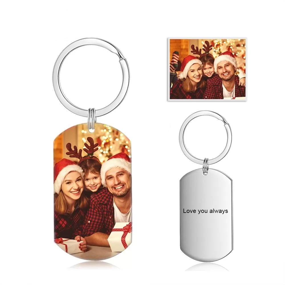 Stainless Steel Personalized Photo Keychain