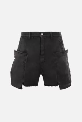 Stefan waxed denim short pants