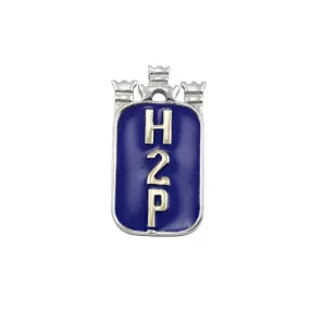 STERLING SILVER AND 14K YELLOW GOLD H2P UNIVERSITY OF PITTSBURGH BLUE ENAMEL PENDANT