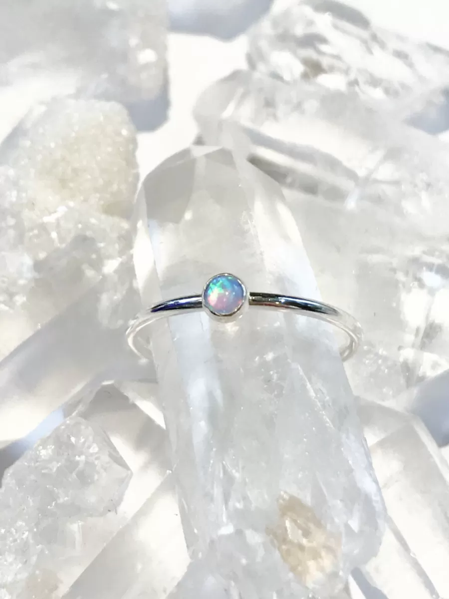 Sterling Silver Blue Opal Ring