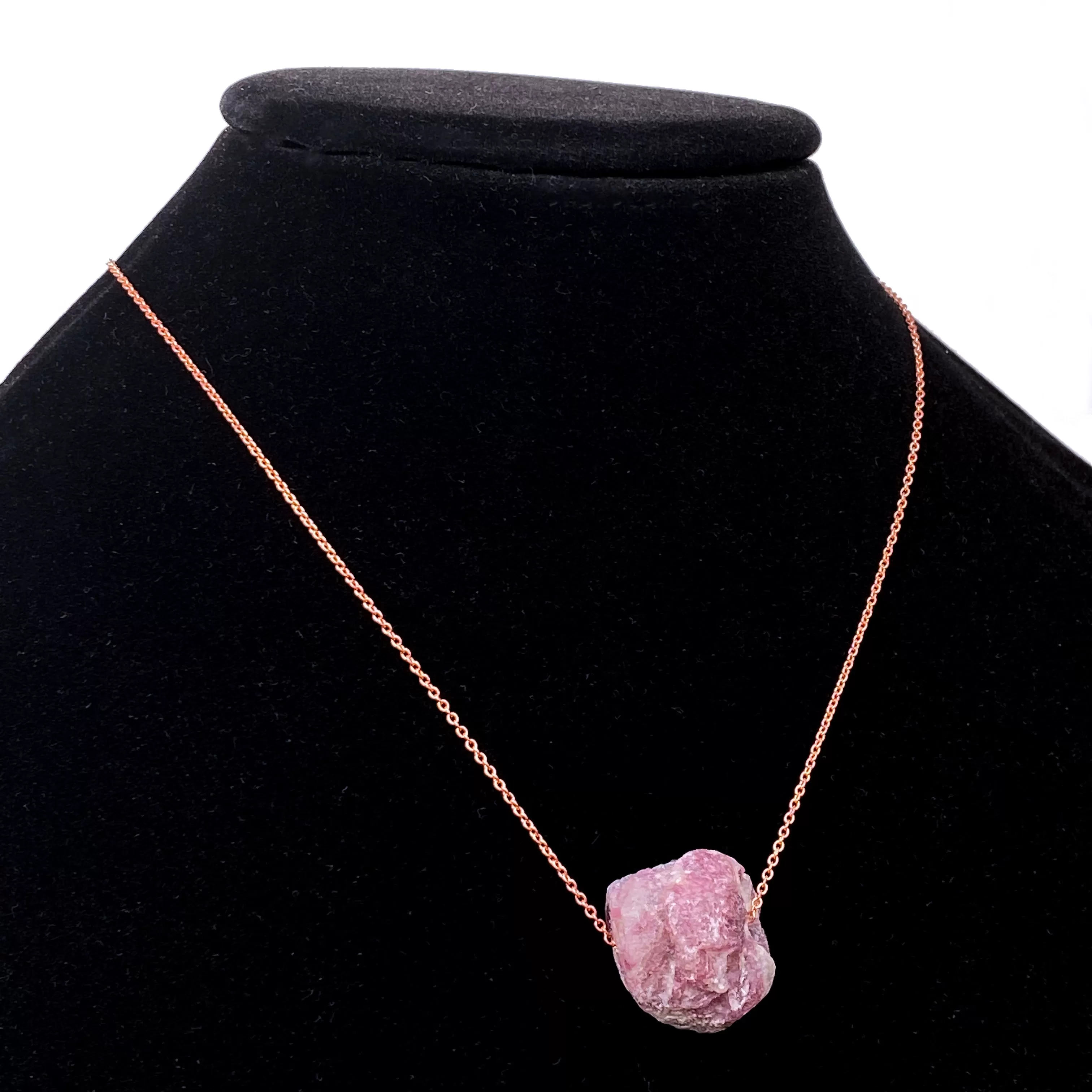 Strawberry Quartz gemstone with Copper Chain Choker