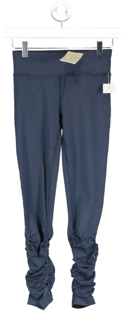 Sweaty Betty Blue 7/8 All Day Ruched Hem Leggings UK XXS