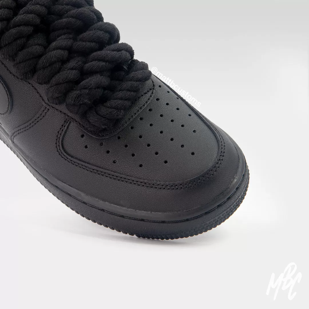 Thicc Laces - Black Air Force 1 Custom