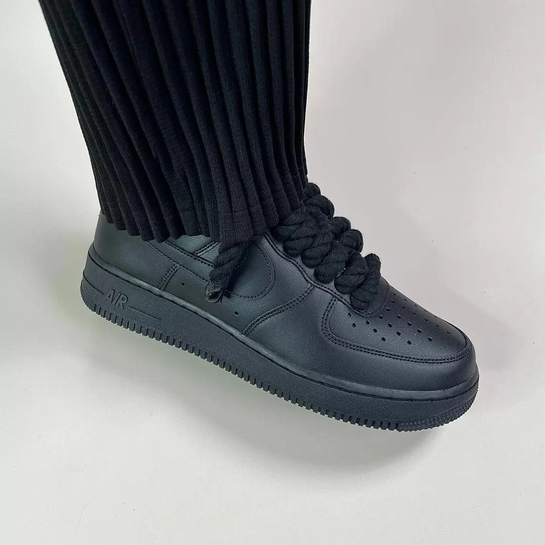 Thicc Laces - Black Air Force 1 Custom