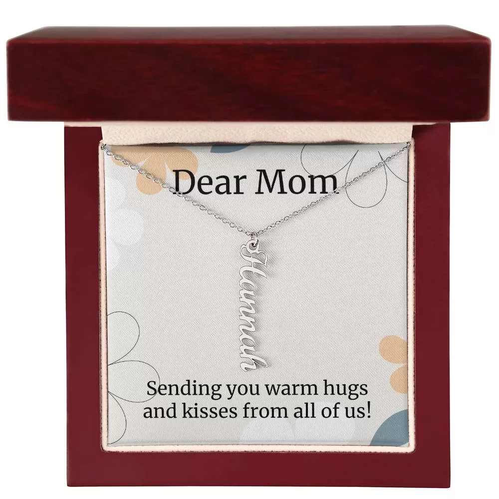 To Mom Gift, Kisses From All Of Us Custom Multi Children Name Necklace