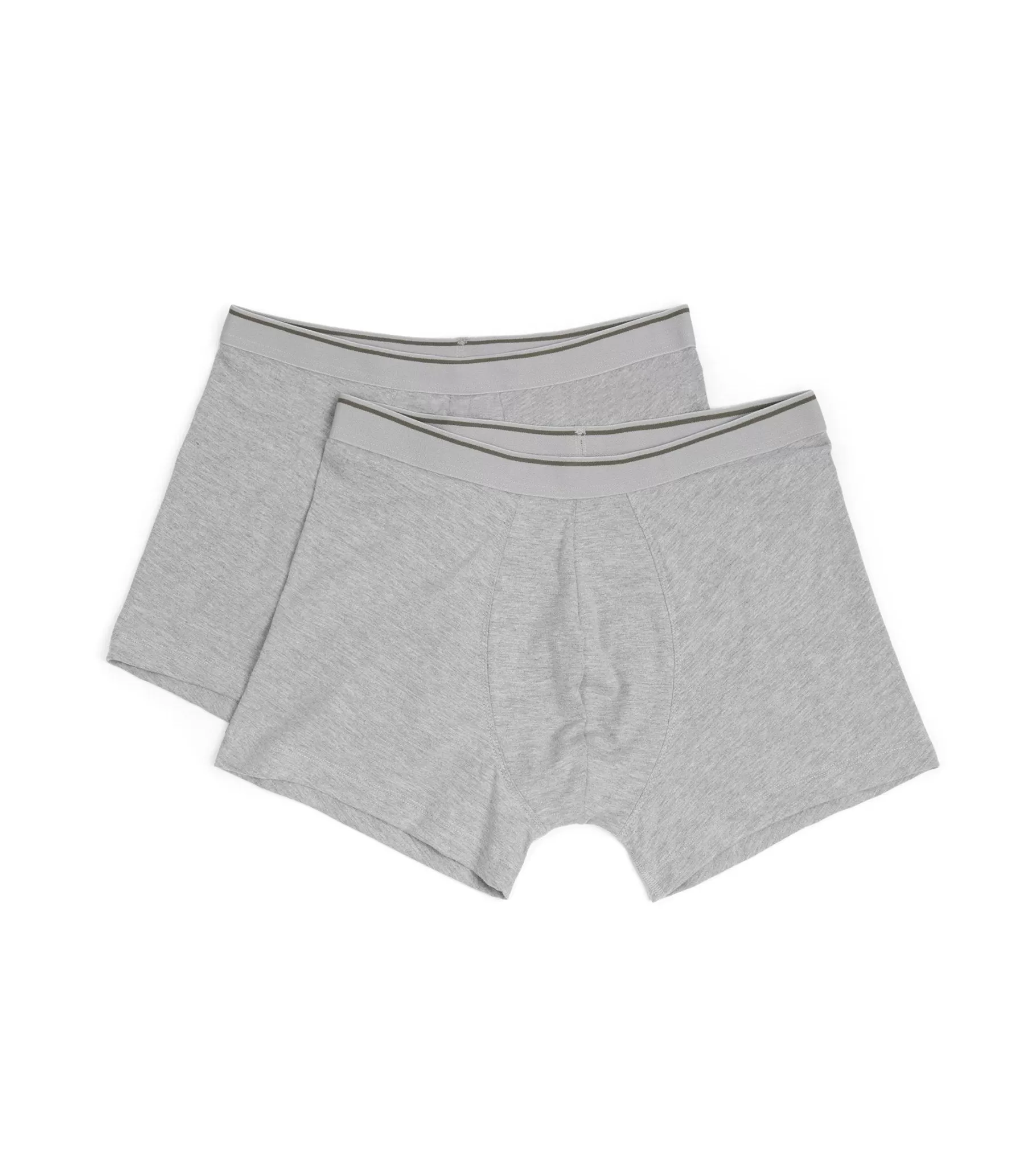 Trunk 2 Pack Organic Cotton Boxer Briefs: Grey Marl