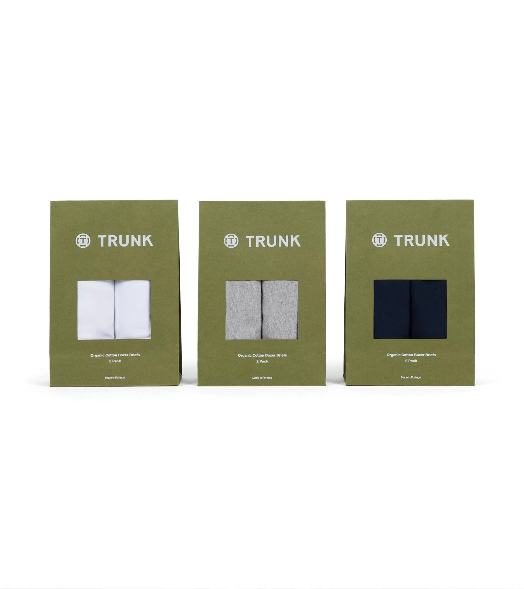 Trunk 2 Pack Organic Cotton Boxer Briefs: Grey Marl