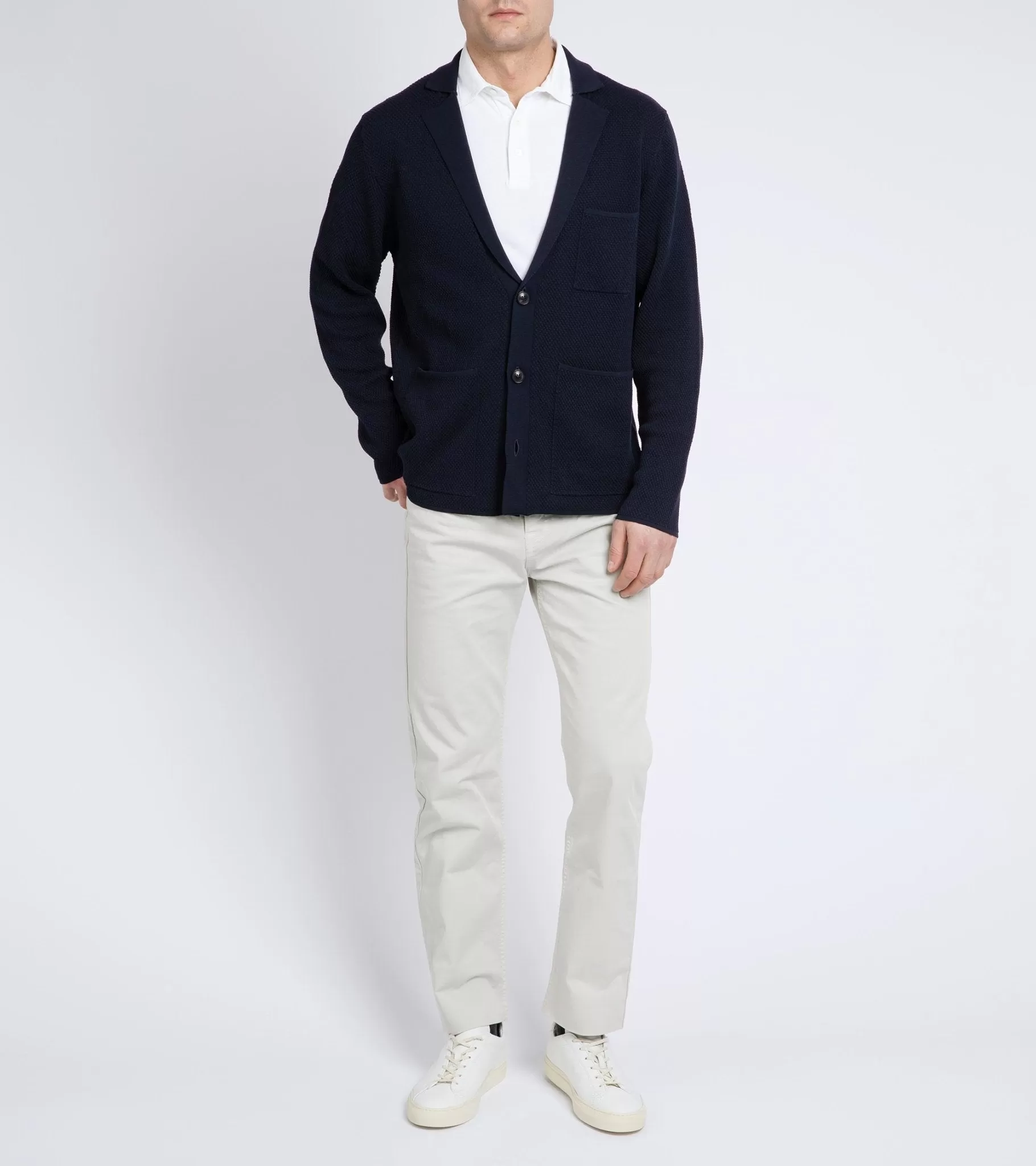 Trunk Waverton Organic Cotton Knit Blazer: Navy