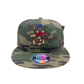 US Cotton Grind Hustle Execute Snapback Hat (Wood Camo) / 2 for $15