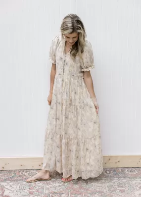 Watercolor Picture Floral Maxi