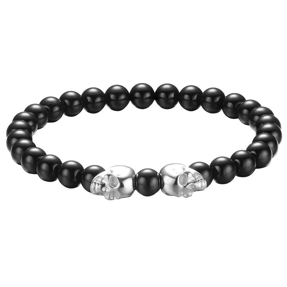 WildKlass Mister Twin Skull Bead Bracelet