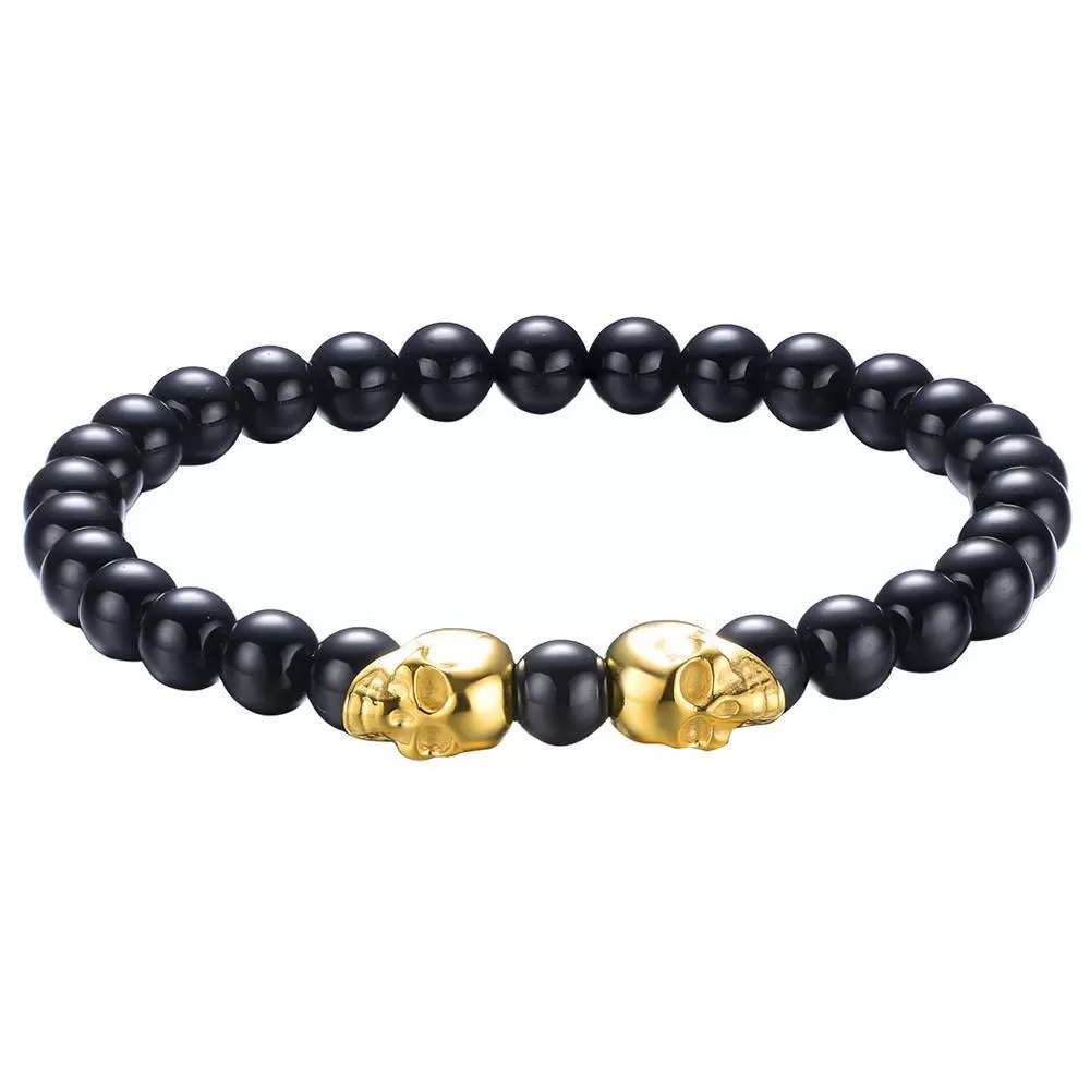 WildKlass Mister Twin Skull Bead Bracelet