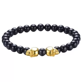 WildKlass Mister Twin Skull Bead Bracelet