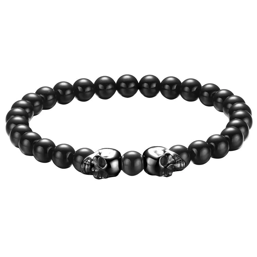 WildKlass Mister Twin Skull Bead Bracelet