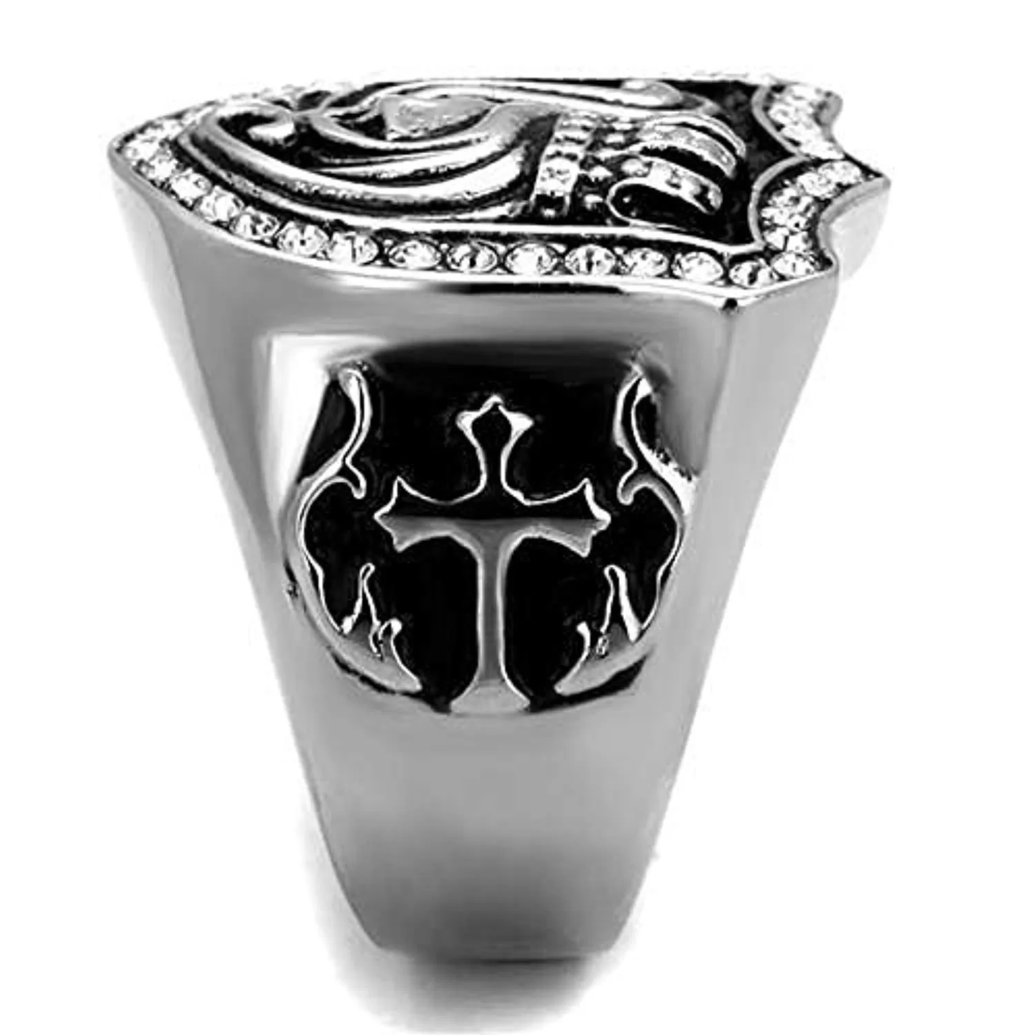 WildKlass Stainless Steel Ring High Polished Men Top Grade Crystal Clear