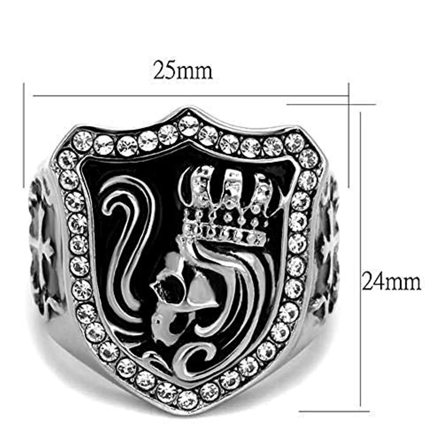 WildKlass Stainless Steel Ring High Polished Men Top Grade Crystal Clear