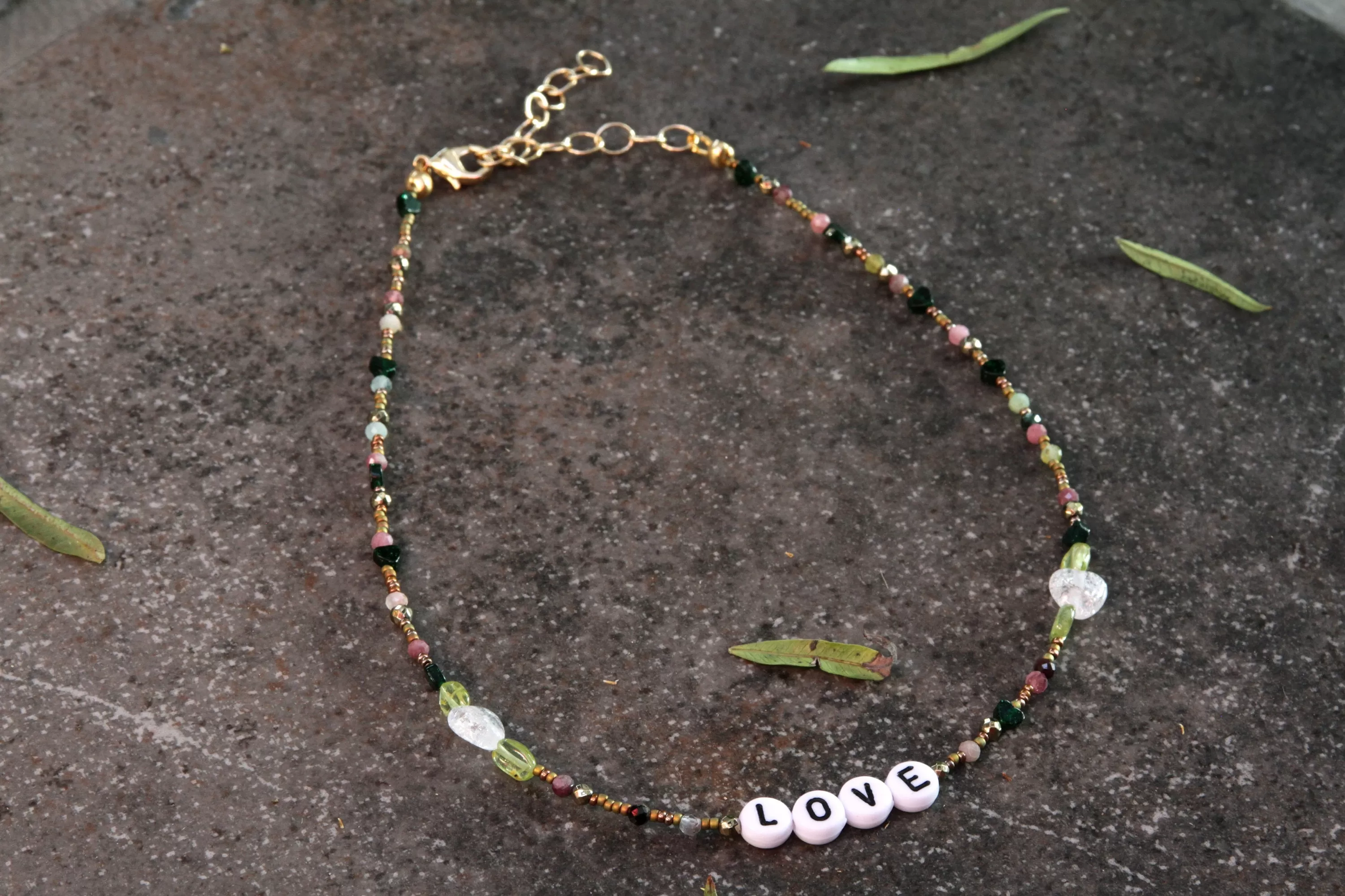 Womans LOVE Gemstone Choker Necklace